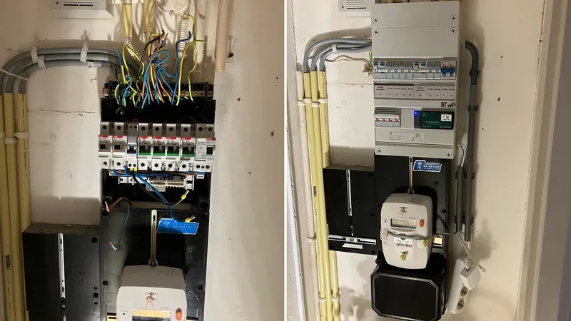 Nieuwe elektrische groepenkast na vervanging van de oude installatie