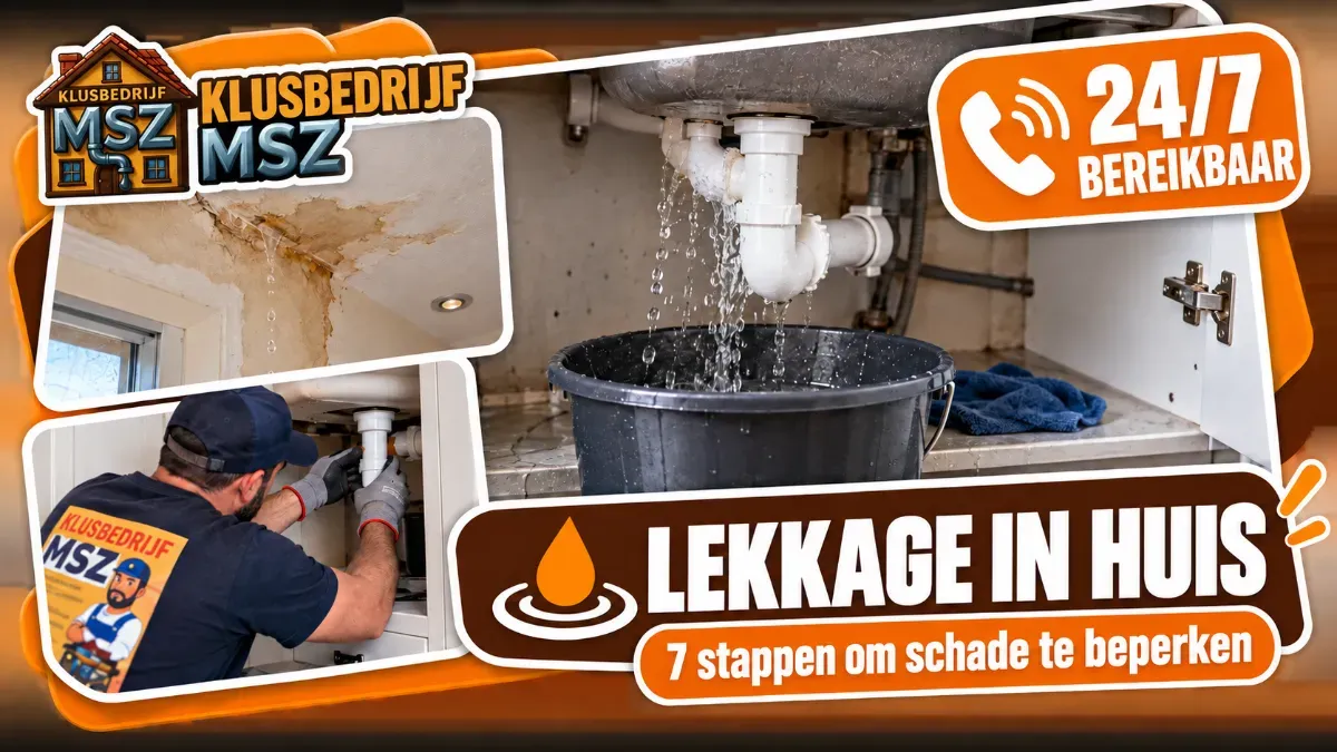 A leak in the house with water under the kitchen sink and Klusbedrijf MSZ available 24/7