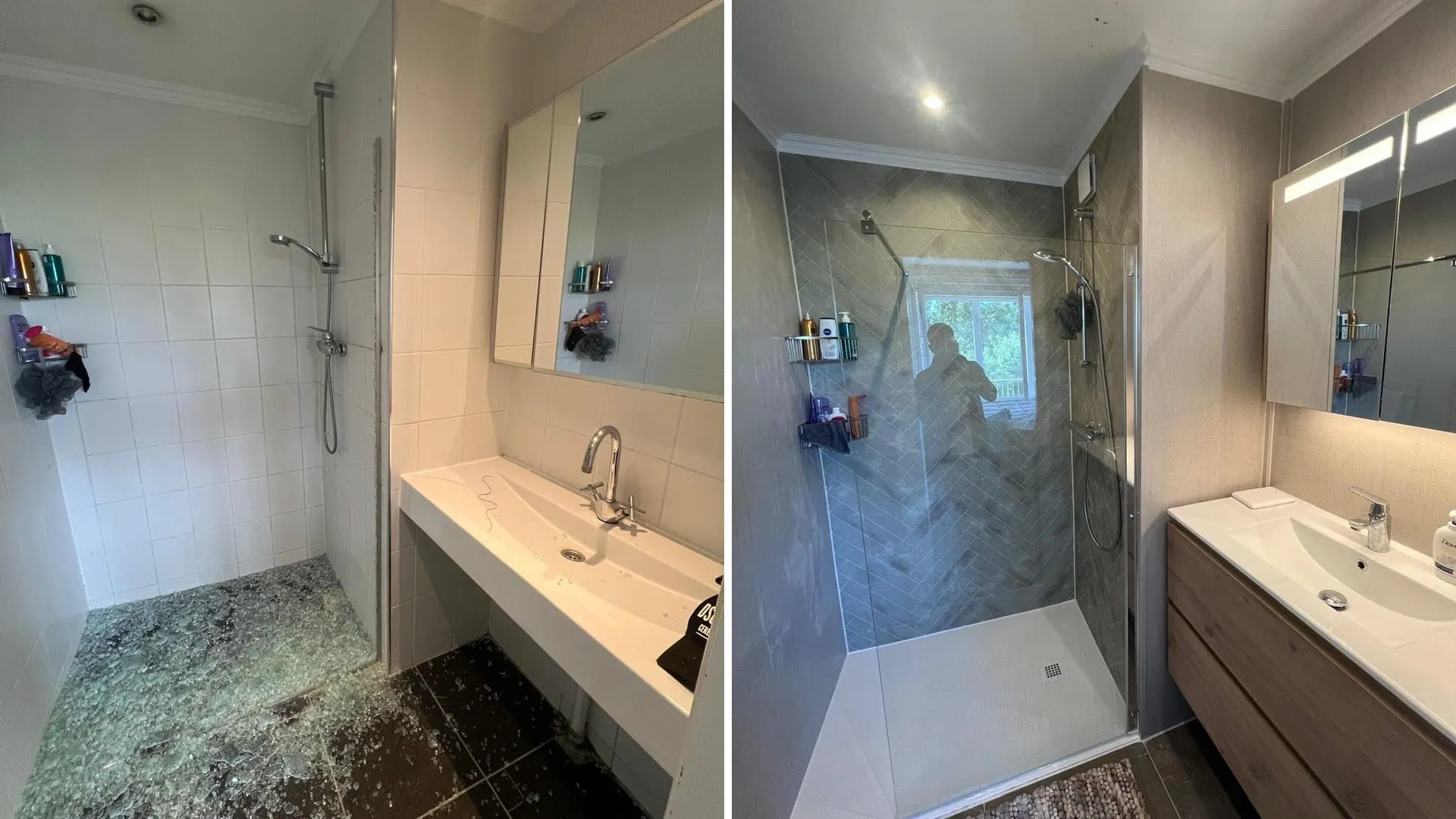 Fully renewed bathroom with new tiling
