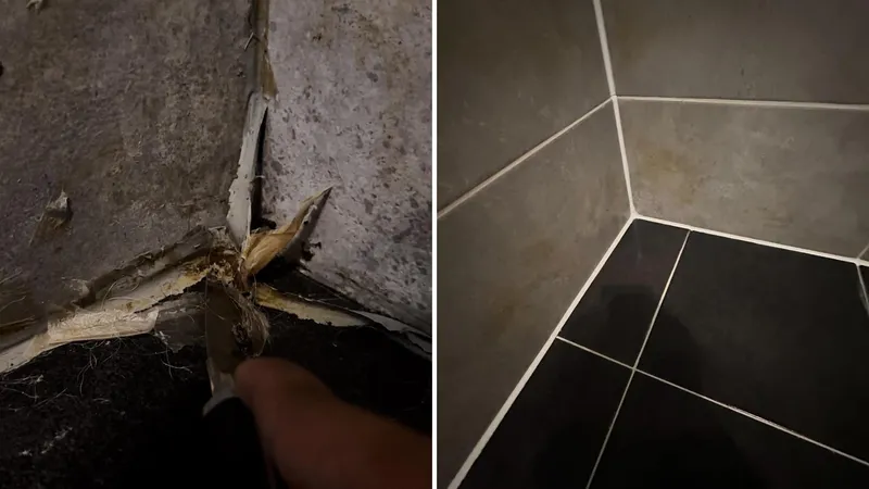 Kitranden vervangen langs tegelwerk in een badkamer